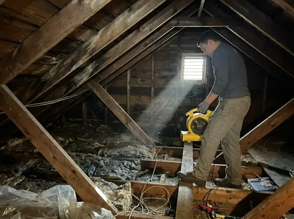 attic-water-damage-drying-proc-007 — frequently asked questions, Emergency Water Extraction & 24/7 Flood Response in Pfluger…
